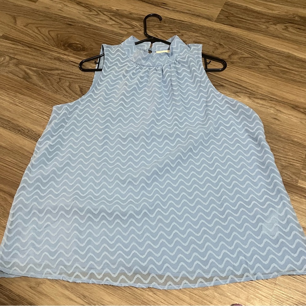 Maeve by Anthropologie Baby Blue Charley Halter Blouse; Large